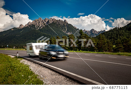 Family vacation travel, holiday trip in motorhome 68775115