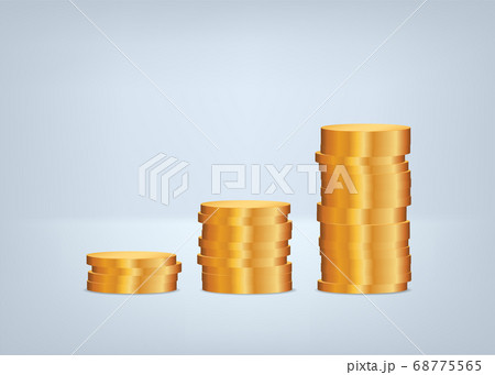 Profit growth, graph from stacks of coins concept Profit growth, graph from stacks of coins concept 68775565