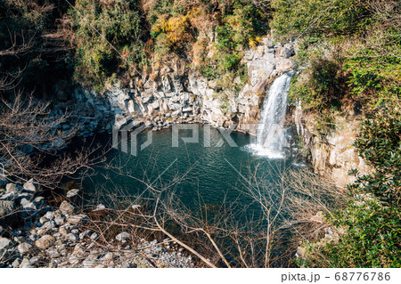 Cheonjeyeon waterfall in Jeju Island, Korea 68776786