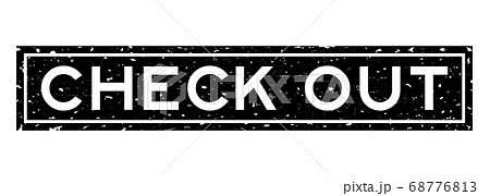 Grunge black check out word square rubber seal stamp on white background 68776813