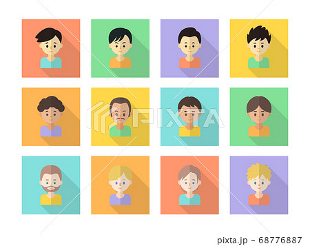 様々な多国籍男性のフラットアイコン 様々な多国籍男性のフラットアイコン 68776887