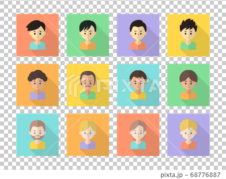 Flat icons of various multinational men Flat icons of various multinational men 68776887