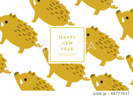 2031年　亥年　年賀状テンプレート 68777637