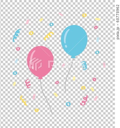 Illustration of balloons and confetti that can... - Stock Illustration  [68778962] - PIXTA