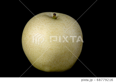 Asian Pear or Golden Pear on Black Background Asian Pear or Golden Pear on Black Background 68779216