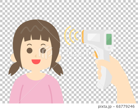 溫度測量的女孩的插圖 68779246