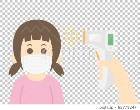 溫度測量的女孩的插圖 溫度測量的女孩的插圖 68779247