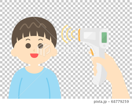 検温される男の子のイラスト 68779259