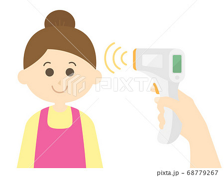 検温される女性のイラスト 検温される女性のイラスト 68779267