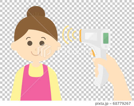 検温される女性のイラスト 検温される女性のイラスト 68779267
