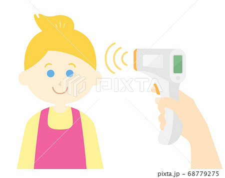 検温される白人女性のイラスト 68779275