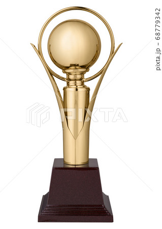 one gold metal winner's cup, on a white one gold metal winner's cup, on a white 68779342