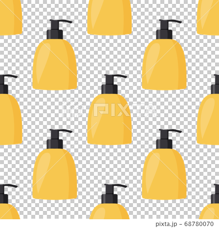 Bottle with liquid soap. Simple seamless pattern. Bottle with liquid soap. Simple seamless pattern. 68780070