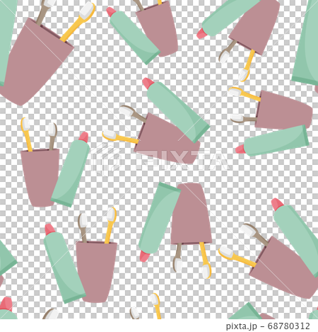 Toothbrush simple seamless pattern. Cartoon style background. 68780312