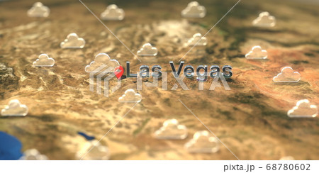 Cloudy Weather Icons Near Las Vegas City On The のイラスト素材