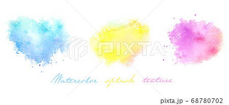 水彩テクスチャ　ブルー　イエロー　ピンク 68780702