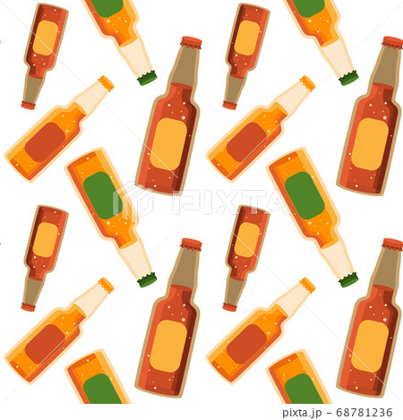 Bottles full of beer seamless pattern 68781236