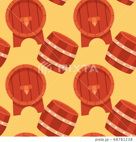 Vintage wooden barrels seamless pattern 68781238