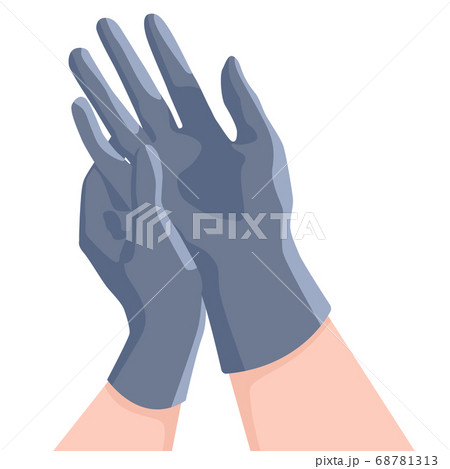 Putting latex surgical gloves on white isolated - Stock Illustration  [68781313] - PIXTA
