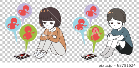 SNSいじめに合いで気分が落ち込む SNSいじめに合いで気分が落ち込む 68781624
