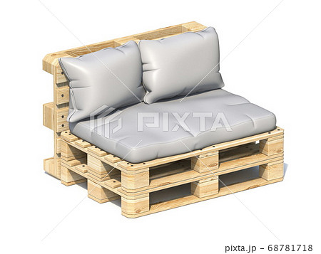 Wooden pallet sofa 3D - Stock Illustration [68781718] - PIXTA