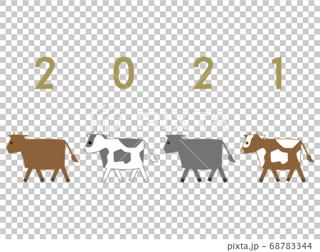 2021 New Year's material 14 New Year's card beef ox 68783344