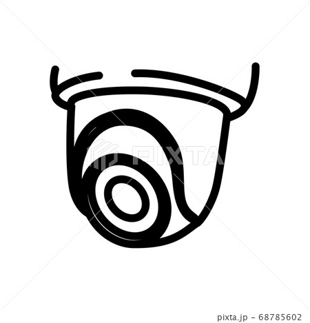 Dome Camera Symbol Line Icon Vector Illustrationのイラスト素材