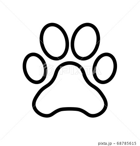 dog paw symbol line icon, Vector Illustration 68785615
