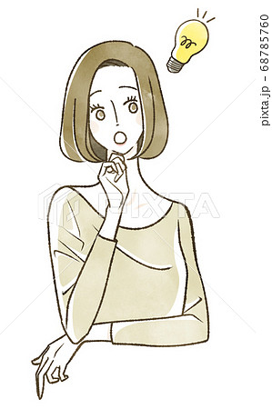 驚いている女性 ひらめき 驚いている女性 ひらめき 68785760