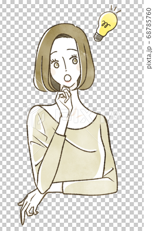 驚いている女性 ひらめき 驚いている女性 ひらめき 68785760
