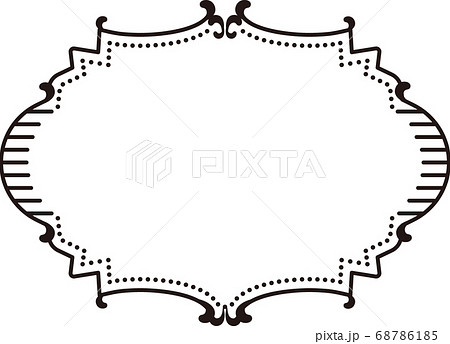 手描き線画装飾枠のイラスト素材