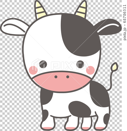 かわいい牛のキャラクターイラストのイラスト素材