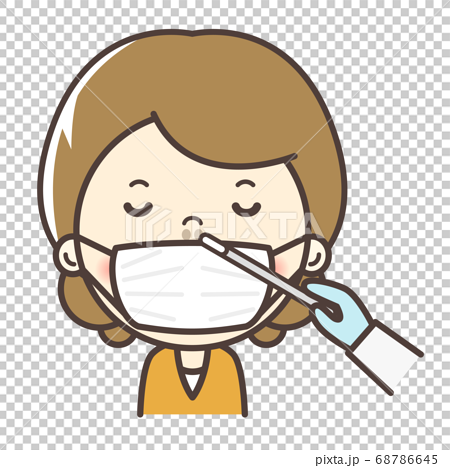 Mother Doing An Influenza Test Pcr Test Stock Illustration