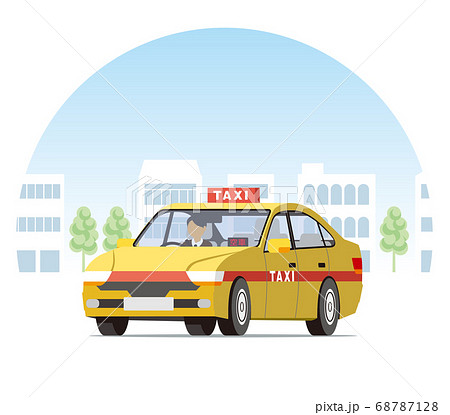街を走るセダンのタクシー、営業運行、配車、空車 街を走るセダンのタクシー、営業運行、配車、空車 68787128