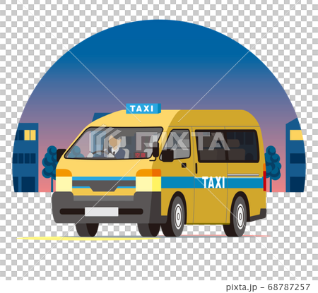 一盒出租車在夜間城市運行,業務運營,調度,空車 一盒出租車在夜間城市運行,業務運營,調度,空車 68787257