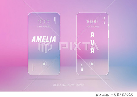 Gradient soft pink and light blue mobile phone wallpaper vectors 68787610