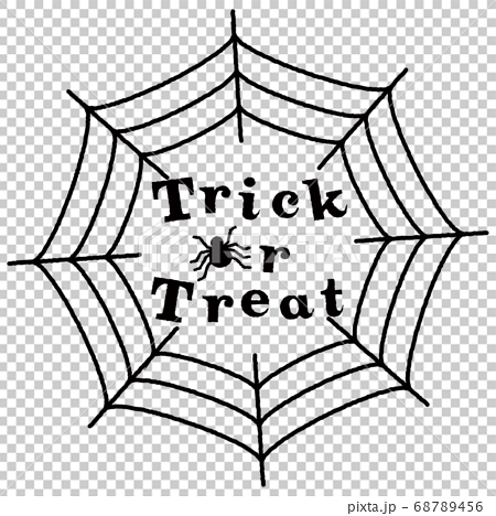 ハロウィン 蜘蛛の巣のフレーム Trick Or Treatのイラスト素材