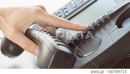 business. voip phone in the office close up 68789713