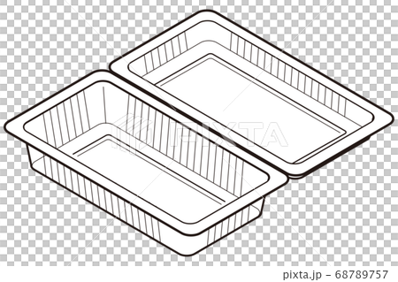 持ち帰り食品のフードパックのイラスト素材