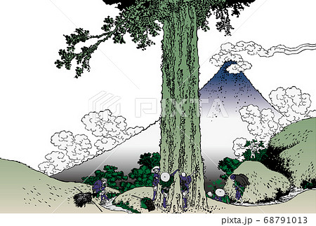 年賀状 葛飾北斎 甲州三島越 白バック 年賀状 葛飾北斎 甲州三島越 白バック 68791013