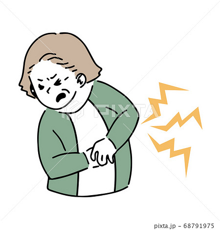 腹痛 イラスト 高齢者のイラスト素材