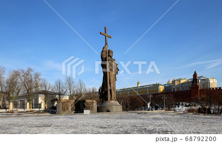 Monument to Holy Prince Vladimir the Great on Borovitskaya Square in Moscow near the Kremlin, Russia.  The opening ceremony took place on November 4, 2016 68792200