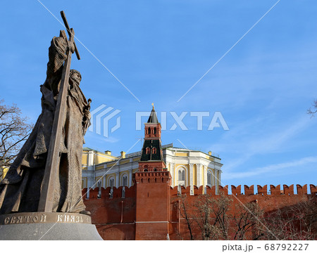 Monument to Holy Prince Vladimir the Great on Borovitskaya Square in Moscow near the Kremlin, Russia. The opening ceremony took place on November 4, 2016 Monument to Holy Prince Vladimir the Great on Borovitskaya Square in Moscow near the Kremlin, Russia. The opening ceremony took place on November 4, 2016 68792227