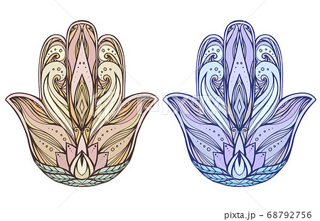 Set of colored Hamsa. Buddha Hands. Vector element - Stock Illustration  [68792756] - PIXTA