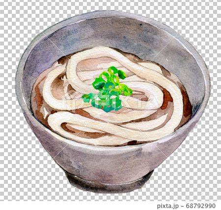 うどん 和風 伊勢うどんのイラスト素材