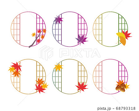 秋の紅葉和風素材セット 秋の紅葉和風素材セット 68793318