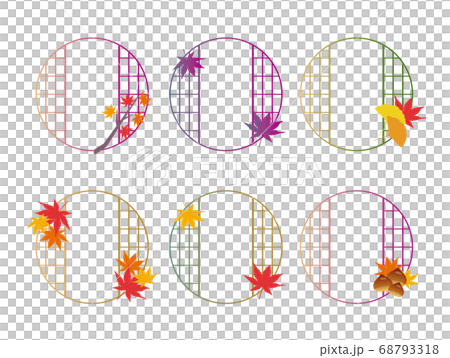 秋の紅葉和風素材セット 秋の紅葉和風素材セット 68793318