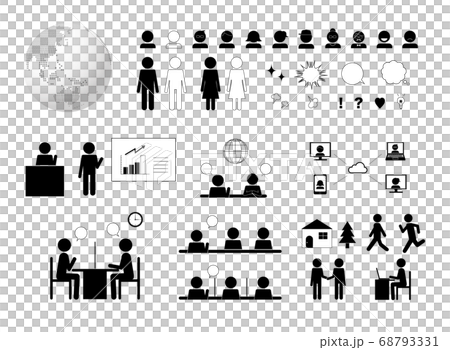 A set of pictograms that can be used in business A set of pictograms that can be used in business 68793331