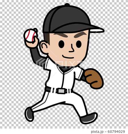 野球選手 ピッチャーのイラスト素材