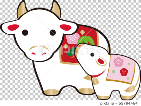 Illustration material for New Year's cards 2021 oxen year bell belly Illustration material for New Year's cards 2021 oxen year bell belly 68794464